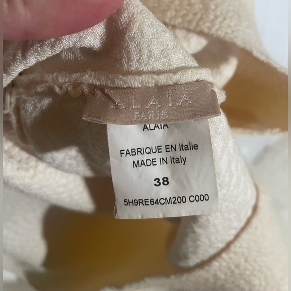 ALAIA Paris Dress Size 38 Italy Wool Blend Stretch Cream Quiet Luxury Minimalist - Picture 5 of 8